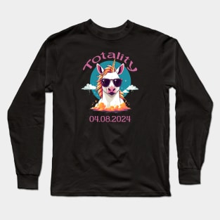 Unicorn Solar Eclipse Totality Design Long Sleeve T-Shirt